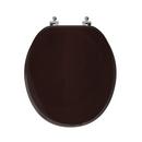 Round Wood Closed Front Toilet Seat in Dark Brown Oak 