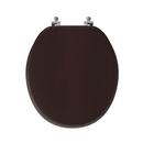 Round Wood Closed Front Toilet Seat in Dark Brown Oak 