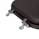 Round Wood Closed Front Toilet Seat in Dark Brown Oak 