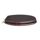 Round Closed-Front Toilet Seat and Lid in Mahogany Wood with Piano Finish 