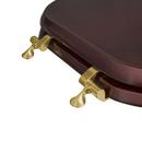 Round Closed-Front Toilet Seat and Lid in Mahogany Wood with Piano Finish 