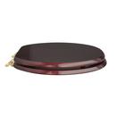 Round Closed-Front Toilet Seat and Lid in Mahogany Wood with Piano Finish 