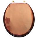 Round Closed-Front Toilet Seat and Lid in Mahogany Wood with Piano Finish 