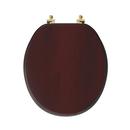Round Closed-Front Toilet Seat and Lid in Mahogany Wood with Piano Finish 