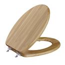 Elongated Closed-Front Toilet Seat and Lid in Rattan Wood image number 1