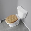 Elongated Closed-Front Toilet Seat and Lid in Rattan Wood 