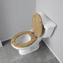 Elongated Closed-Front Toilet Seat and Lid in Rattan Wood 
