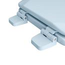 Elongated Closed-Front Toilet Seat and Lid in Dresden Blue Wood 