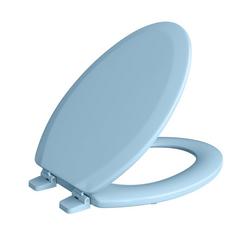 Elongated Closed-Front Toilet Seat and Lid in Regency Blue Wood