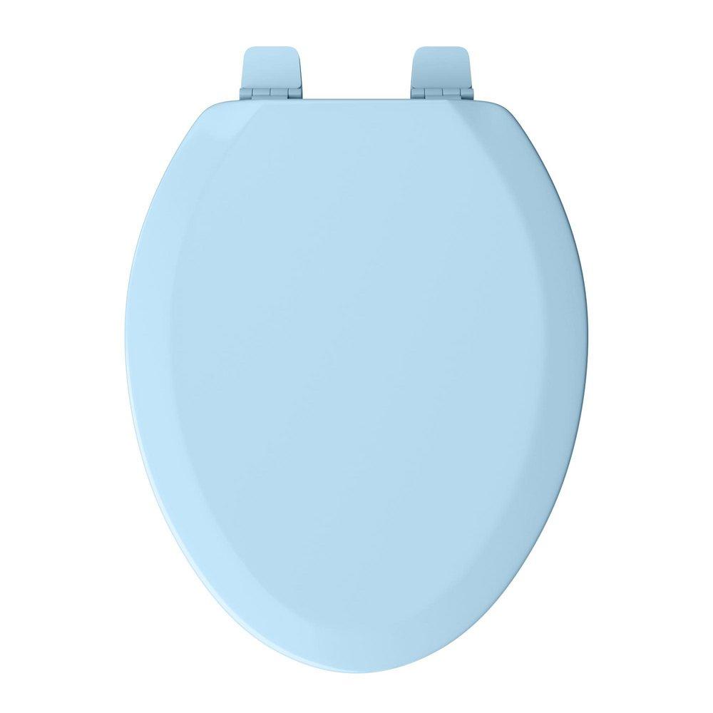 Elongated Closed-Front Toilet Seat and Lid in Regency Blue Wood image number 1