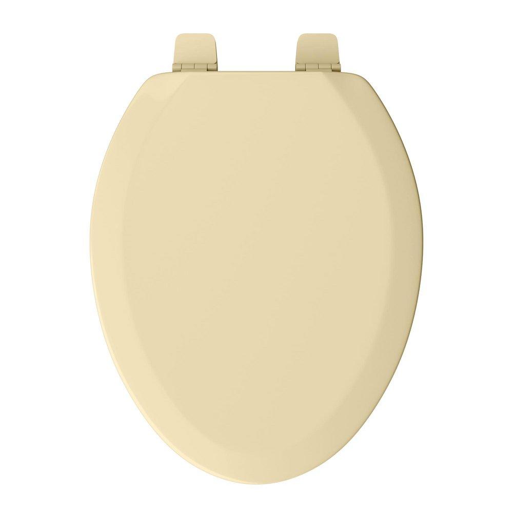 Elongated Closed-Front Toilet Seat and Lid in Citron Yellow Wood image number 0