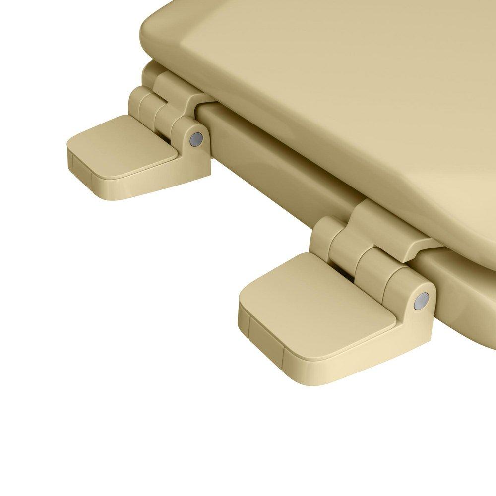 Elongated Closed-Front Toilet Seat and Lid in Citron Yellow Wood 