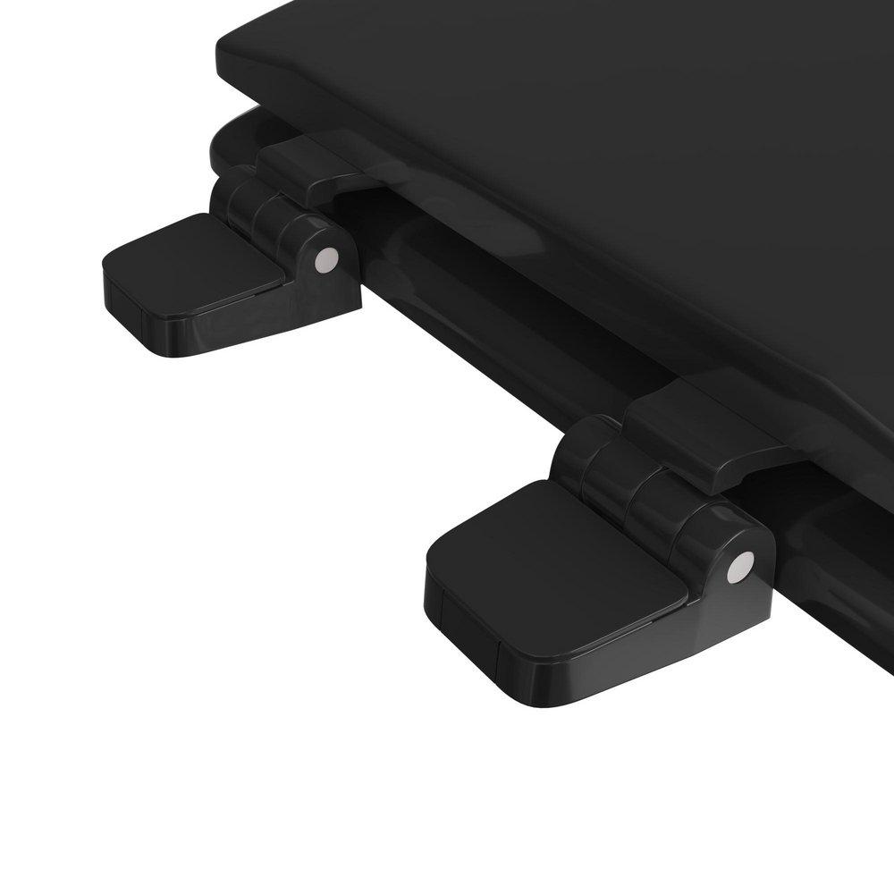 Round Closed-Front Toilet Seat and Lid in Black Wood image number 5