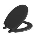 Round Closed-Front Toilet Seat and Lid in Black Wood image number 4