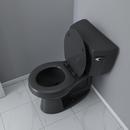 Round Closed-Front Toilet Seat and Lid in Black Wood 