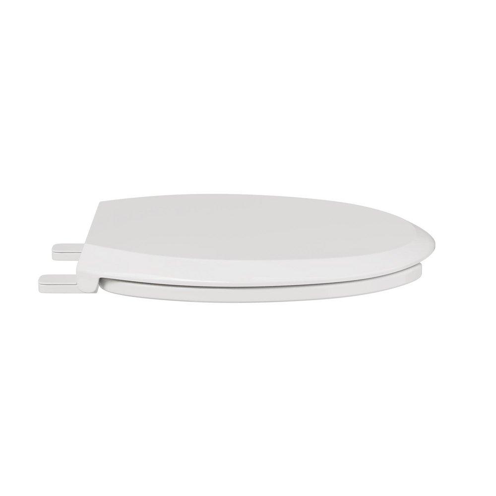 Round Plastic Closed Front Toilet Seat in White 