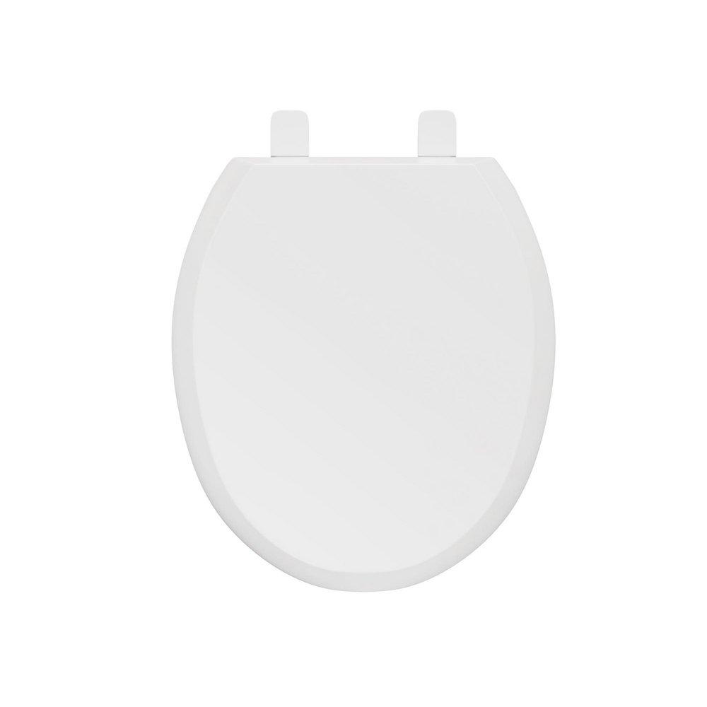 Round Plastic Closed Front Toilet Seat in White 