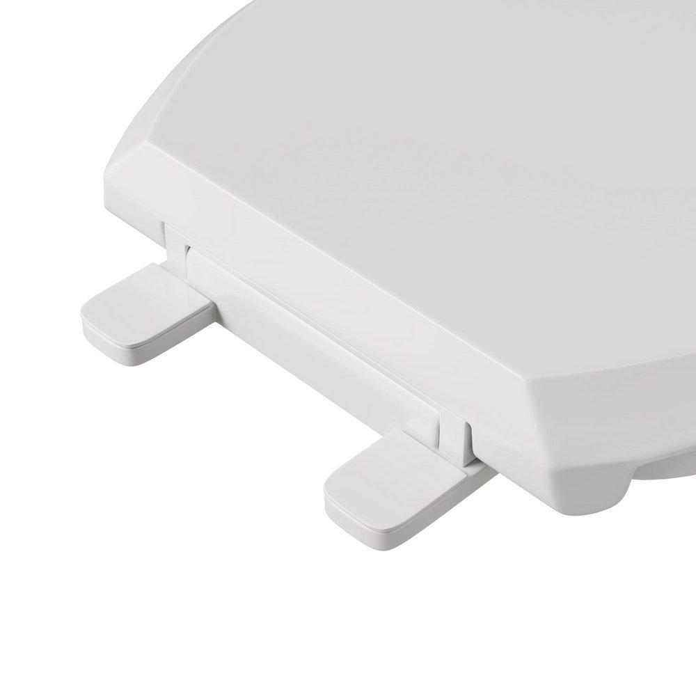 Round Plastic Closed Front Toilet Seat in White 