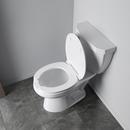 Round Plastic Closed Front Toilet Seat in White 