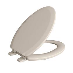Elongated Closed Front Molded Wood Toilet Seat with Cover in Bone