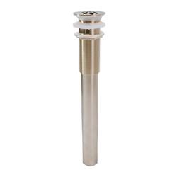 Grid Vessel Drain with Overflow and Tailpiece in Brushed Nickel