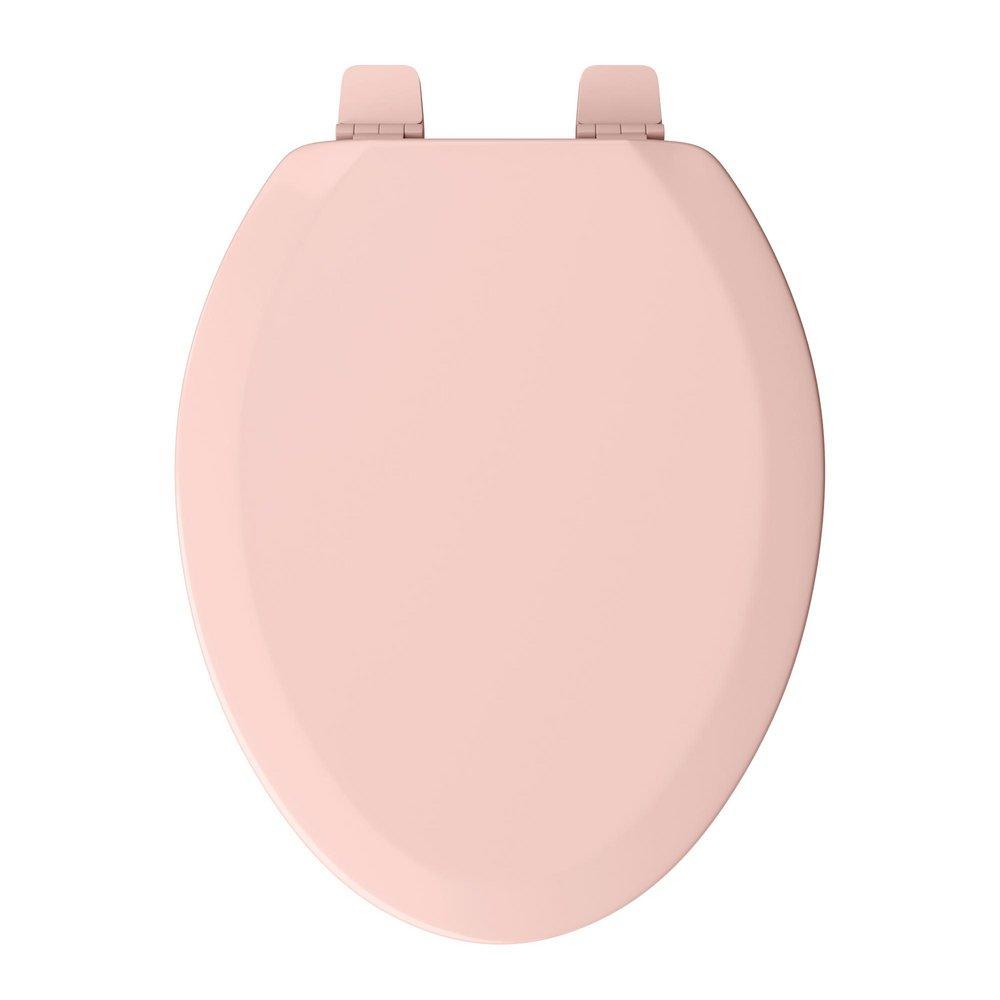 Elongated Closed-Front Toilet Seat and Lid in Venetian Pink Wood 
