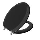 Round Closed-Front Toilet Seat and Lid in Black Wood image number 1