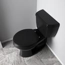 Round Closed-Front Toilet Seat and Lid in Black Wood 