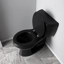 Round Closed-Front Toilet Seat and Lid in Black Wood 