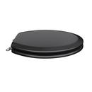 Round Closed-Front Toilet Seat and Lid in Black Wood 