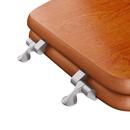 Elongated Closed-Front Toilet Seat and Lid in Oak Wood image number 10