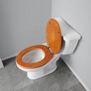 Elongated Closed-Front Toilet Seat and Lid in Oak Wood 