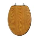 Elongated Closed-Front Toilet Seat and Lid in Oak Wood 