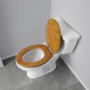 Elongated Wood Closed Front Toilet Seat in Dark Brown Oak 