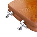 Elongated Wood Closed Front Toilet Seat in Dark Brown Oak 