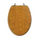 Elongated Wood Closed Front Toilet Seat in Dark Brown Oak 