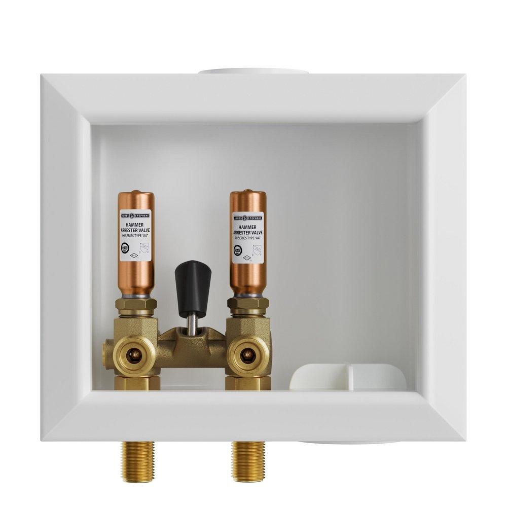 Jones Stephens White 7-11/100 x 3-17/25 x 7-83/100 in. Washing Machine Supply Box 