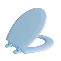 Round Closed-Front Toilet Seat and Lid in Regency Blue Wood