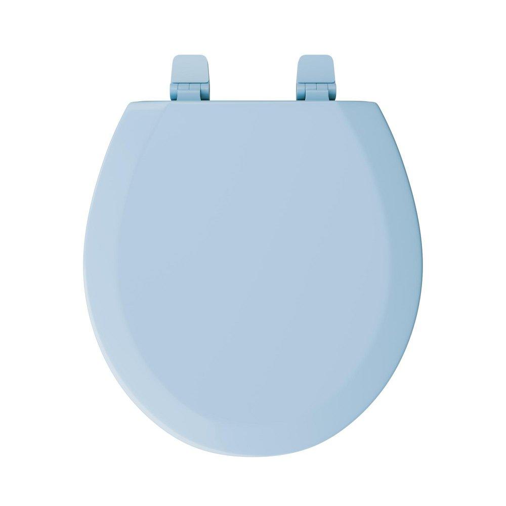 Round Closed-Front Toilet Seat and Lid in Regency Blue Wood 