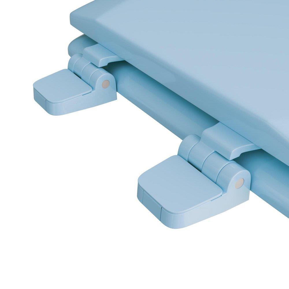 Round Closed-Front Toilet Seat and Lid in Regency Blue Wood 