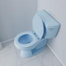 Round Closed-Front Toilet Seat and Lid in Dresden Blue Wood 