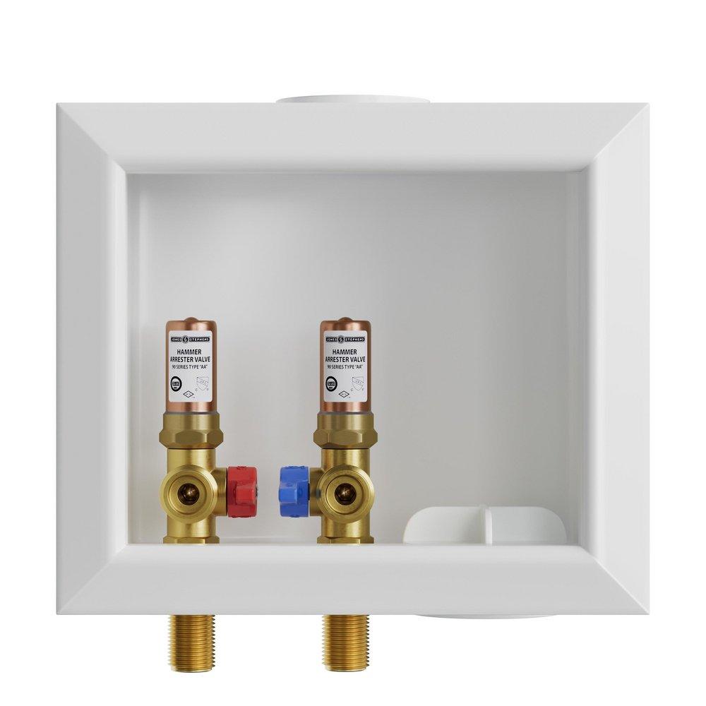 Jones Stephens White 3-17/25 x 7-11/100 x 7-83/100 in. Washing Machine Supply Box 