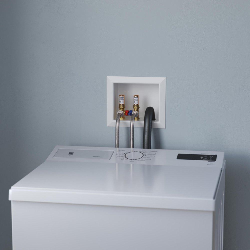 Jones Stephens White 3-17/25 x 7-11/100 x 7-83/100 in. Washing Machine Supply Box 