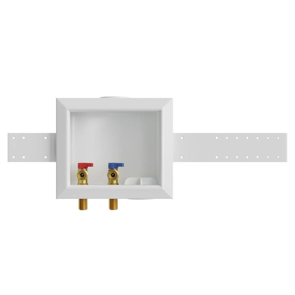 Jones Stephens White Quarter Turn Valve 1/2 in. Washing Machine Supply Box 
