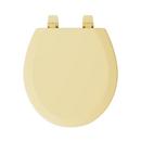 Round Closed-Front Toilet Seat and Lid in Citron Yellow Wood 