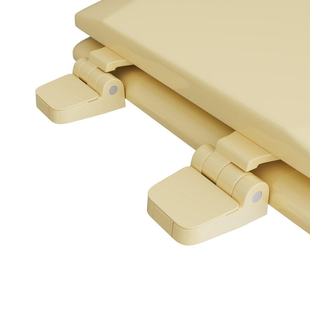 Round Closed-Front Toilet Seat and Lid in Citron Yellow Wood 