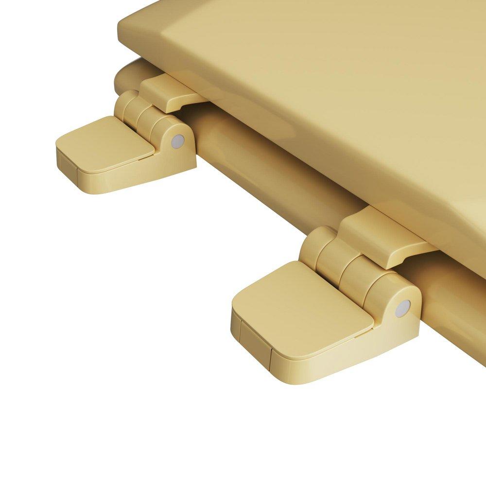 Round Closed-Front Toilet Seat and Lid in Harvest Gold Wood 