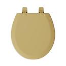 Round Closed-Front Toilet Seat and Lid in Harvest Gold Wood 