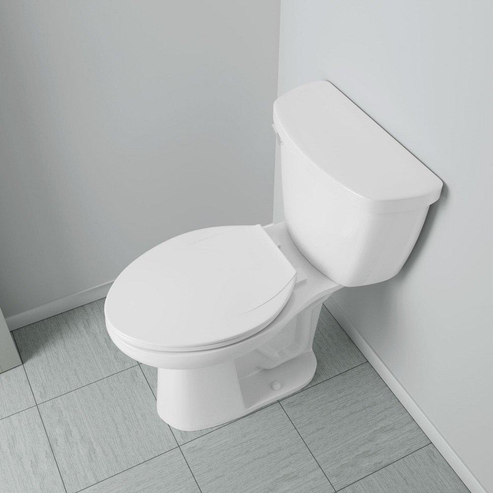 Jones Stephens White Plastic Elongated Closed Front Toilet Seat 