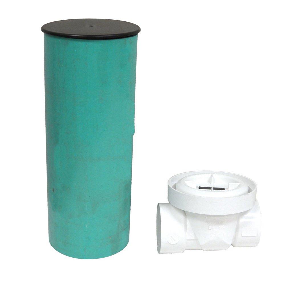 3 in. PVC Backwater Valve with Sleeve and Plastic Lid 